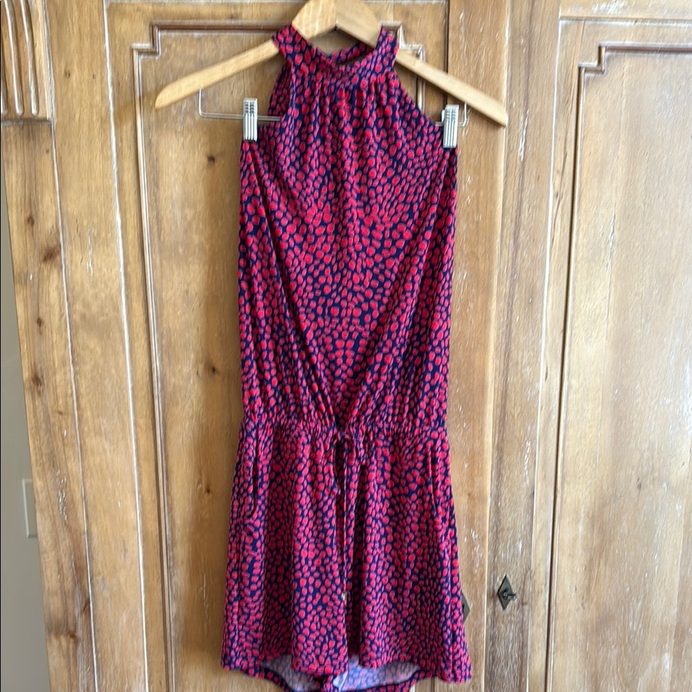Veronica M. Red and Blue Jumpsuit